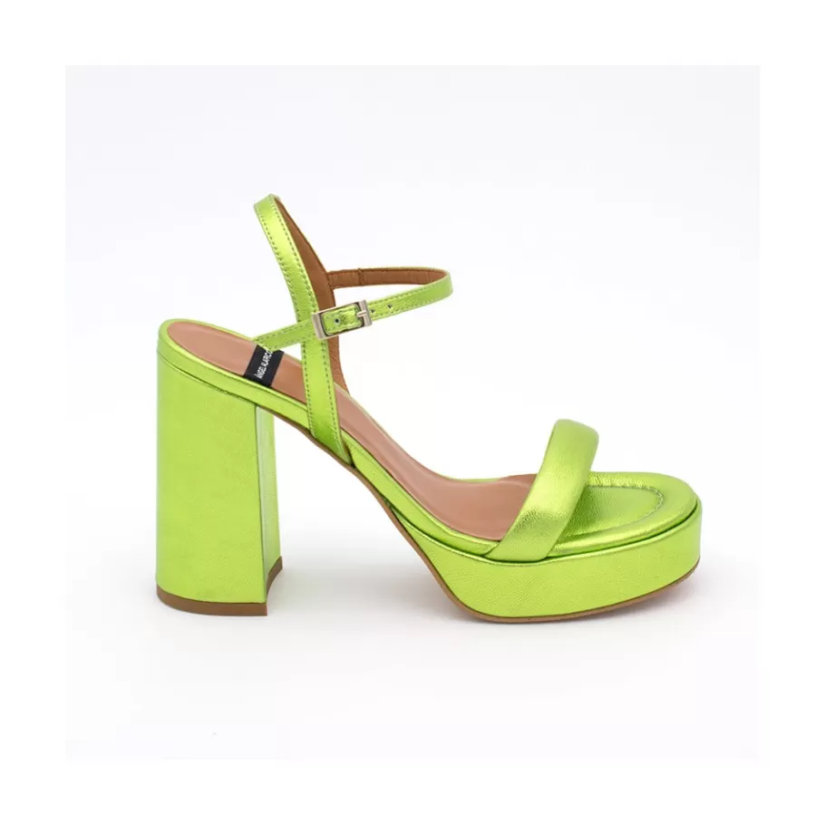 Metallized Shoes<Ángel Alarcón Mandy - Leather Sandals With Platform & High Heels