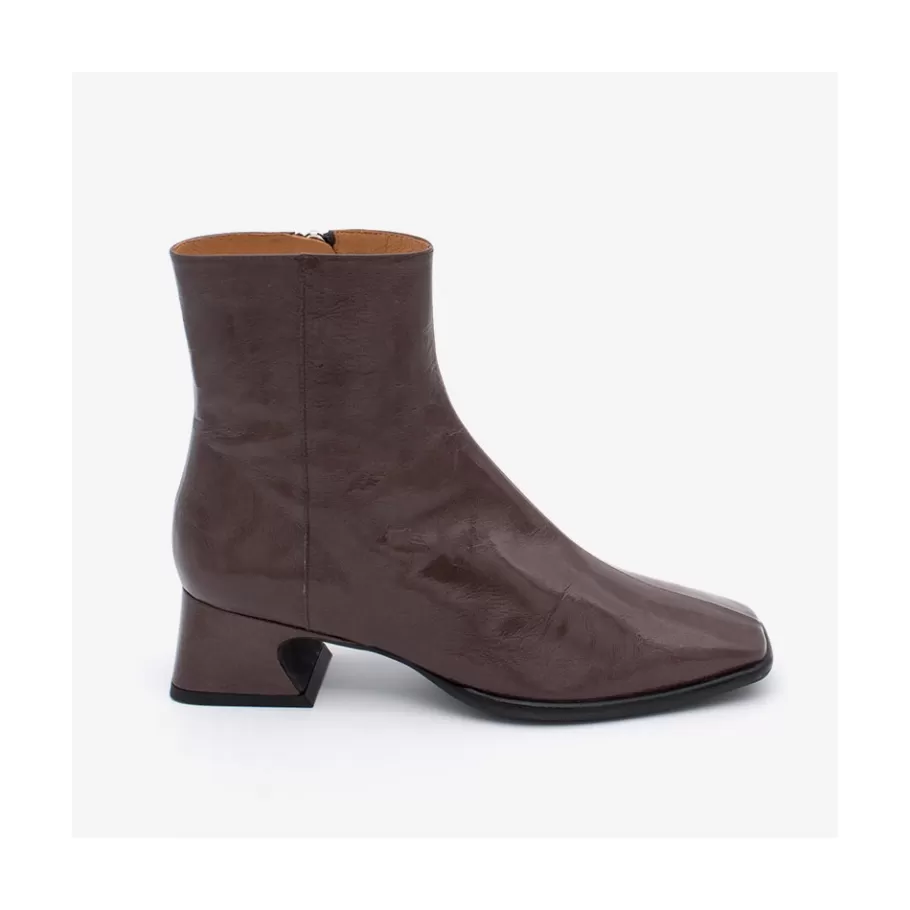 Boots And Booties<Ángel Alarcón Masha - Comfortable Shiny Leather Woman Booties With Low Heel