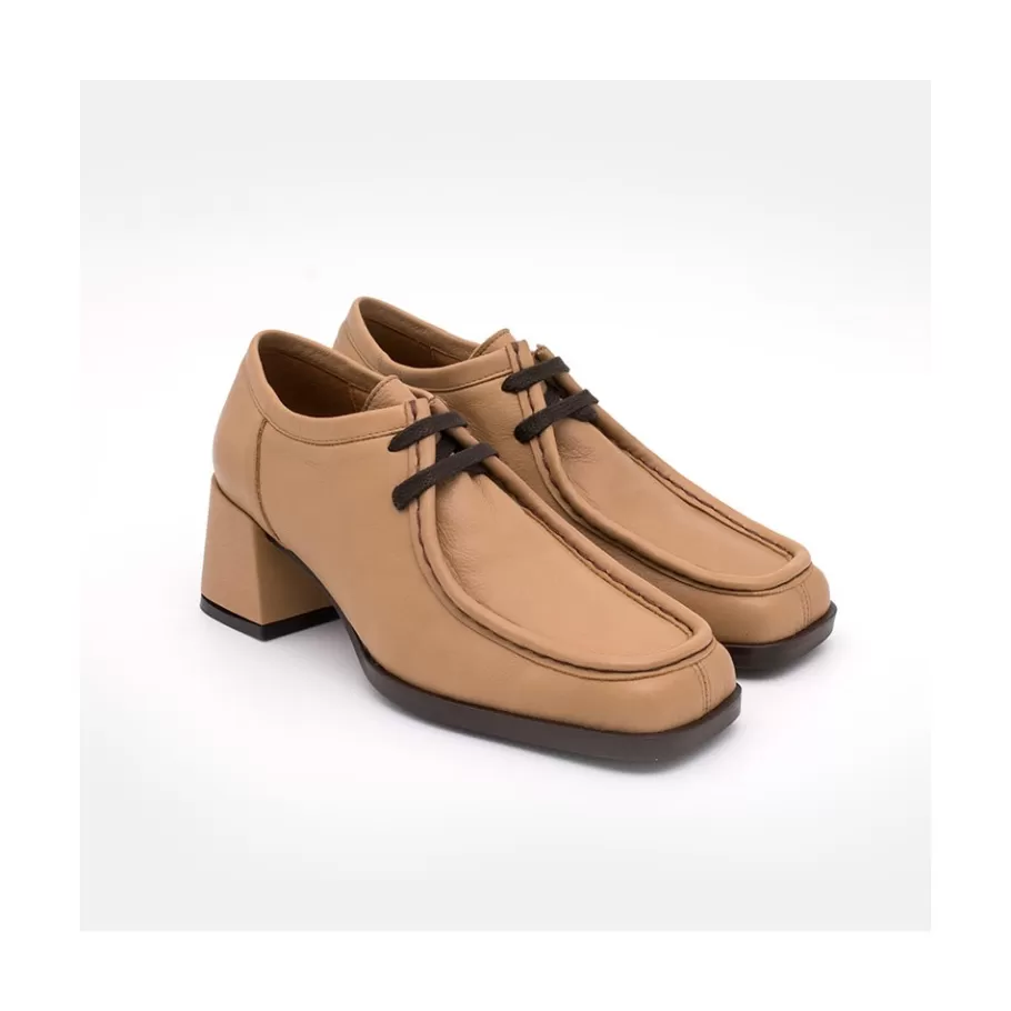 Last Units<Ángel Alarcón Milla - Leather Women S Shoes With Laces & Block Heel