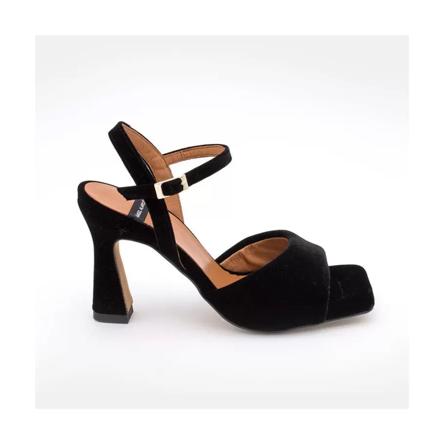 Metallized Shoes<Ángel Alarcón Nicole - Velvet Heeled Women S Sandals