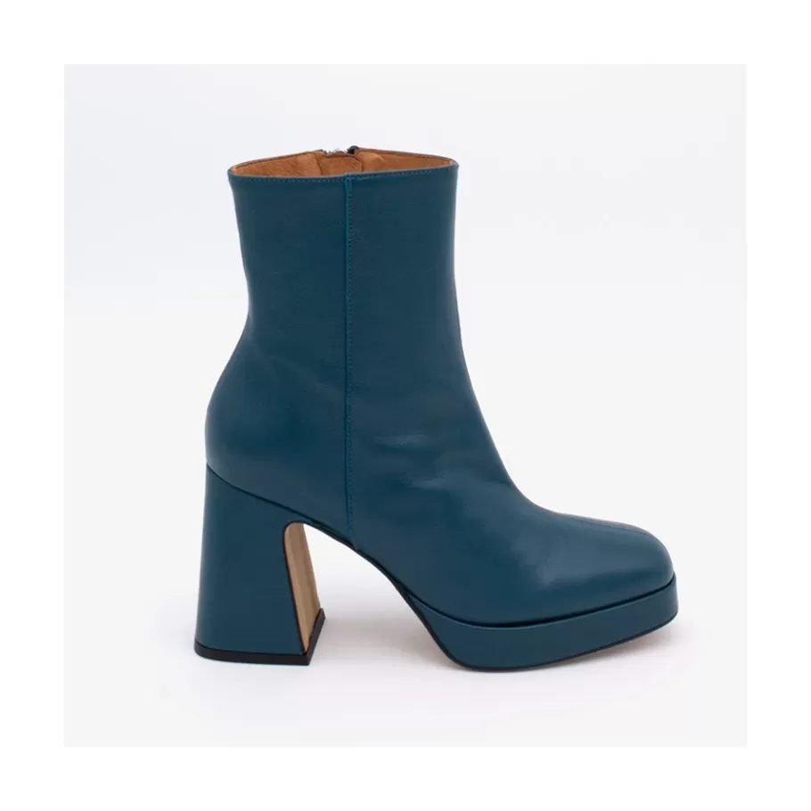 Heeled Shoes<Ángel Alarcón Olwen - Leather Booties With Block Heel And Platform
