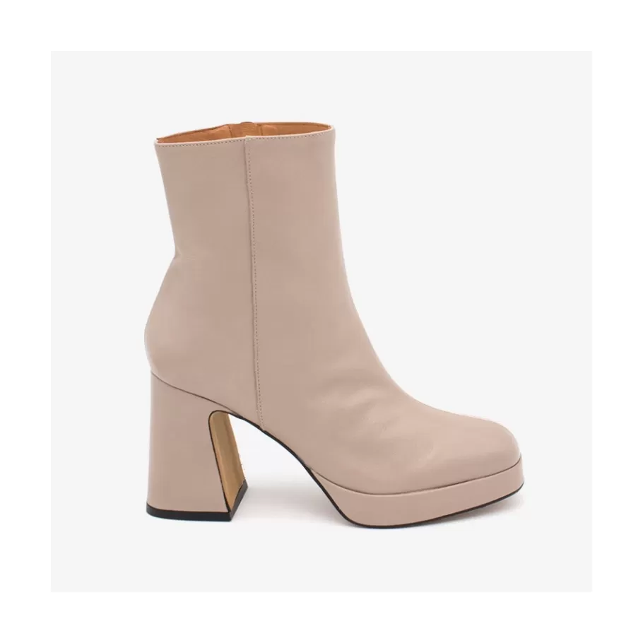Heeled Shoes<Ángel Alarcón Olwen - Leather Booties With Block Heel And Platform