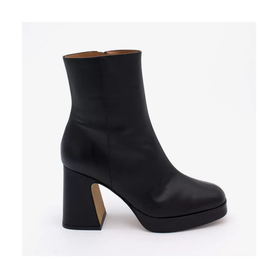Heeled Shoes<Ángel Alarcón Olwen - Leather Booties With Block Heel And Platform