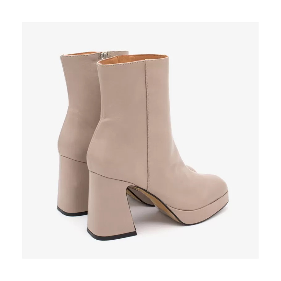 Heeled Shoes<Ángel Alarcón Olwen - Leather Booties With Block Heel And Platform