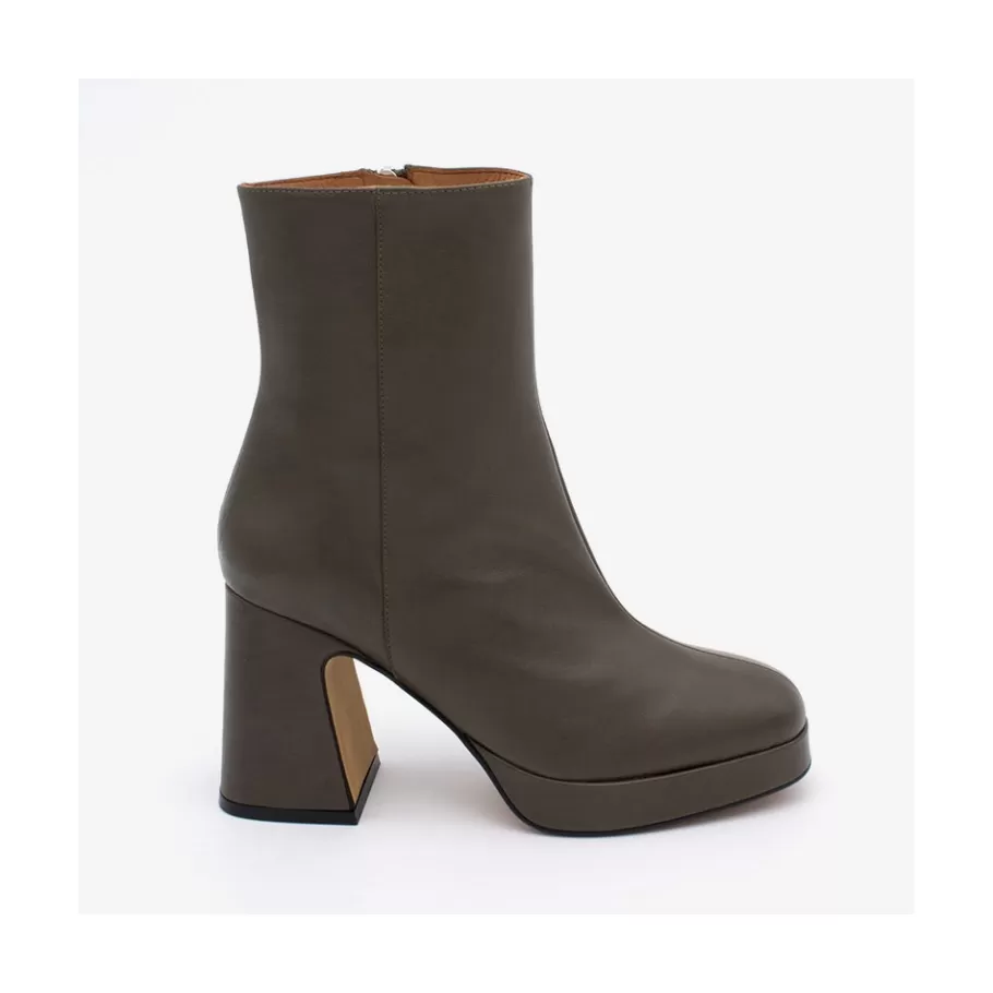 Heeled Shoes<Ángel Alarcón Olwen - Leather Booties With Block Heel And Platform