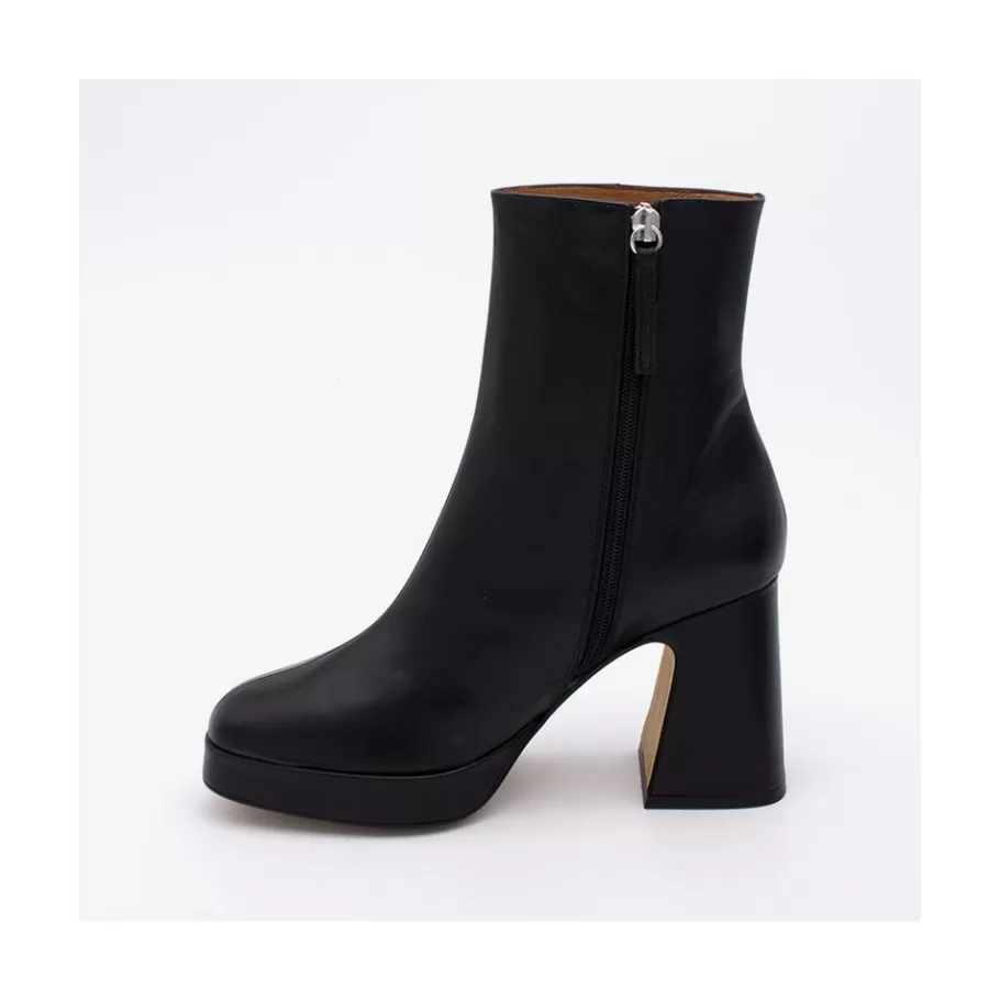 Heeled Shoes<Ángel Alarcón Olwen - Leather Booties With Block Heel And Platform