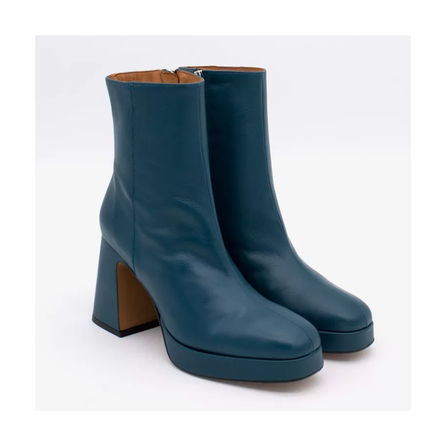 Heeled Shoes<Ángel Alarcón Olwen - Leather Booties With Block Heel And Platform