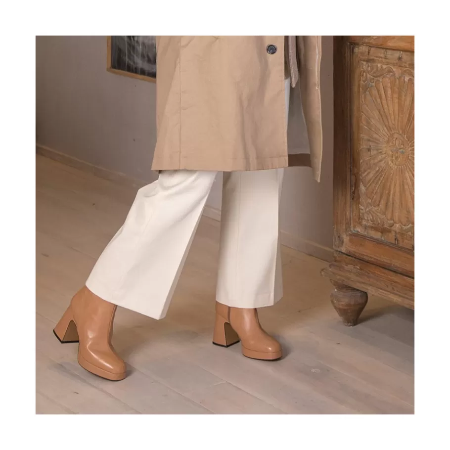 Heeled Shoes<Ángel Alarcón Olwen - Leather Booties With Block Heel And Platform