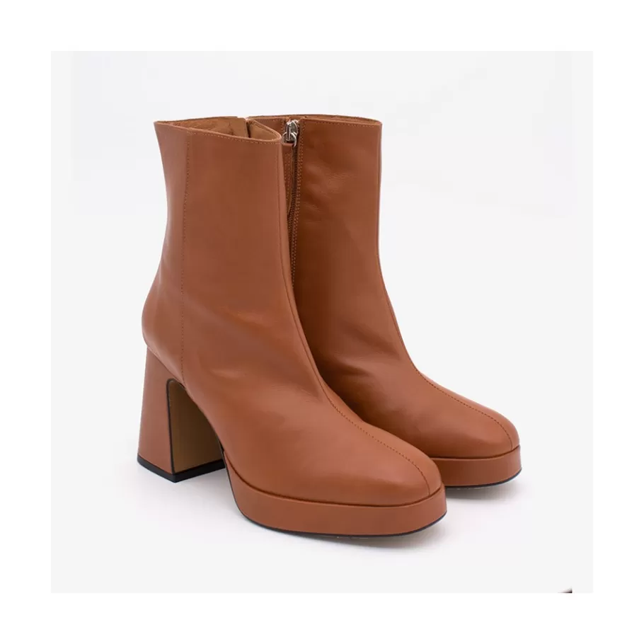 Heeled Shoes<Ángel Alarcón Olwen - Leather Booties With Block Heel And Platform