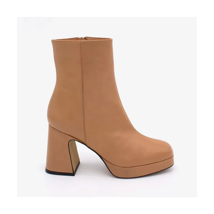 Heeled Shoes<Ángel Alarcón Olwen - Leather Booties With Block Heel And Platform