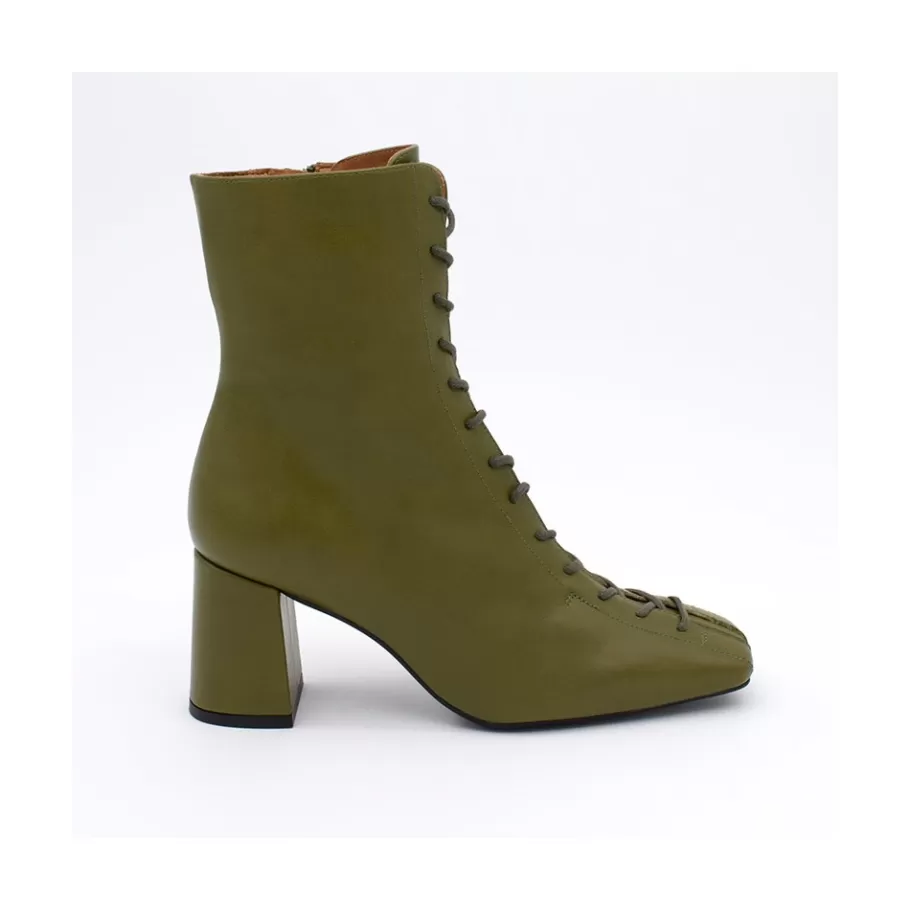 Heeled Shoes<Ángel Alarcón Pacuare - Ankle Boots With Laces And Zipper, Wide Heels