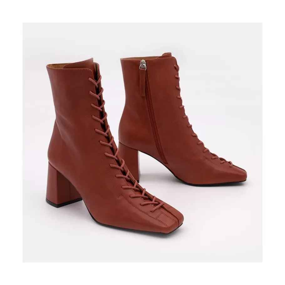 Heeled Shoes<Ángel Alarcón Pacuare - Ankle Boots With Laces And Zipper, Wide Heels