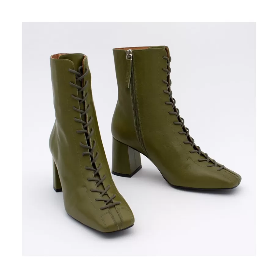 Heeled Shoes<Ángel Alarcón Pacuare - Ankle Boots With Laces And Zipper, Wide Heels