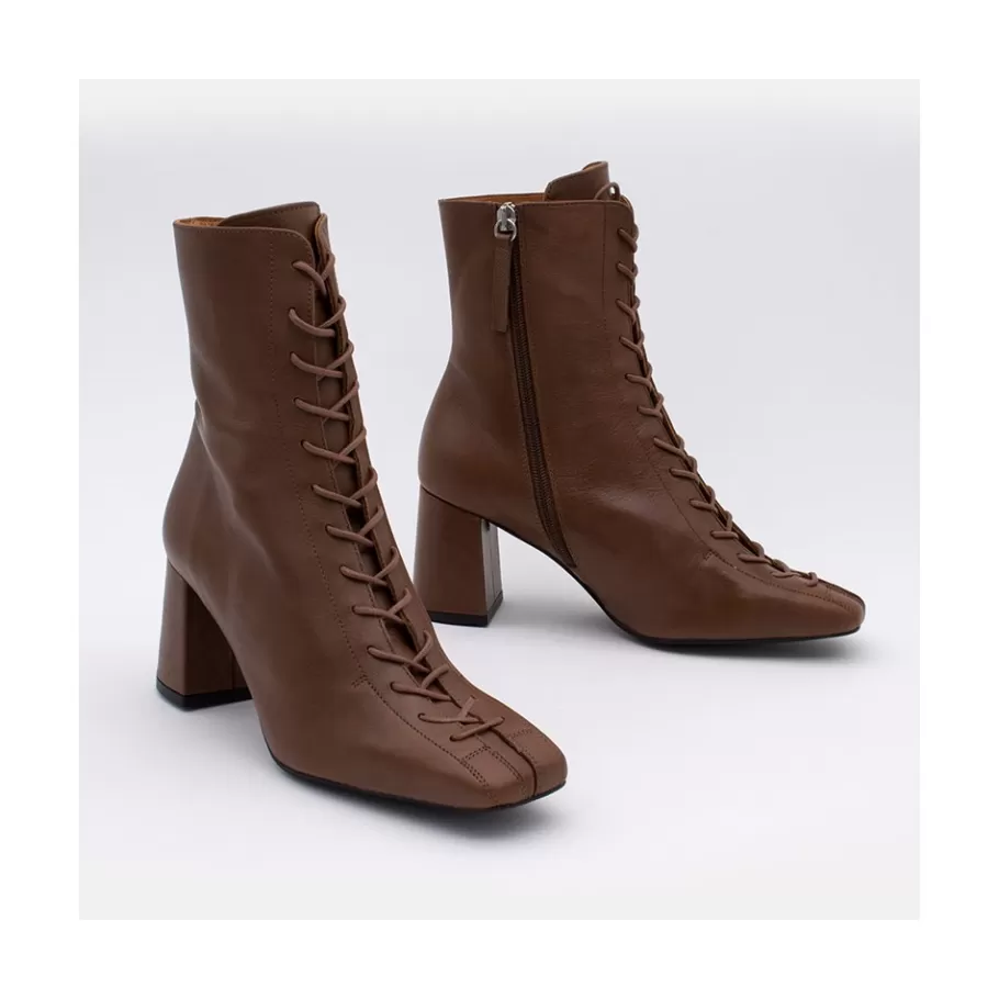 Heeled Shoes<Ángel Alarcón Pacuare - Ankle Boots With Laces And Zipper, Wide Heels