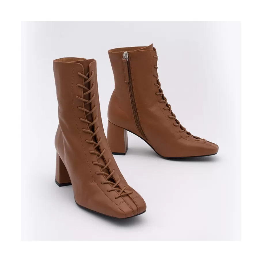 Heeled Shoes<Ángel Alarcón Pacuare - Ankle Boots With Laces And Zipper, Wide Heels