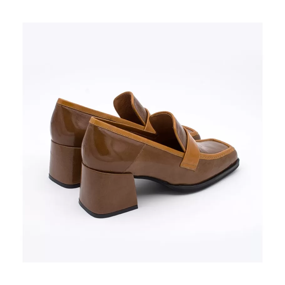 Moccasins<Ángel Alarcón Peggy - Duotone Shiny Leather Women S Moccasin With Block Heel