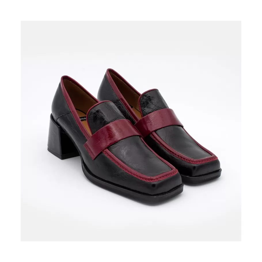 Moccasins<Ángel Alarcón Peggy - Duotone Shiny Leather Women S Moccasin With Block Heel