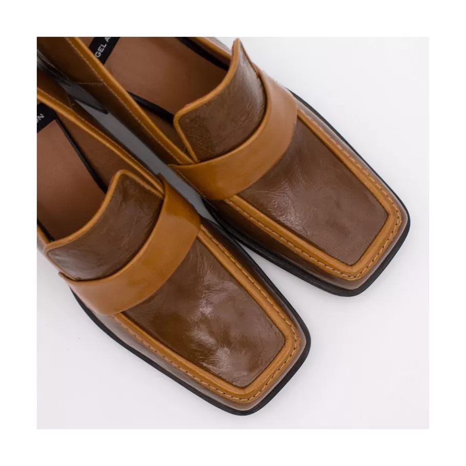 Moccasins<Ángel Alarcón Peggy - Duotone Shiny Leather Women S Moccasin With Block Heel