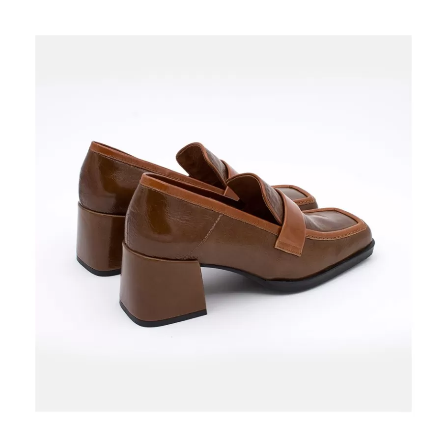 Moccasins<Ángel Alarcón Peggy - Duotone Shiny Leather Women S Moccasin With Block Heel