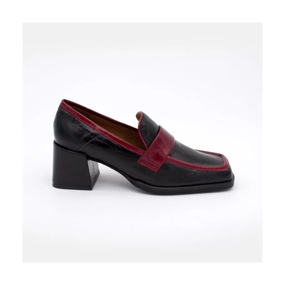 Moccasins<Ángel Alarcón Peggy - Duotone Shiny Leather Women S Moccasin With Block Heel