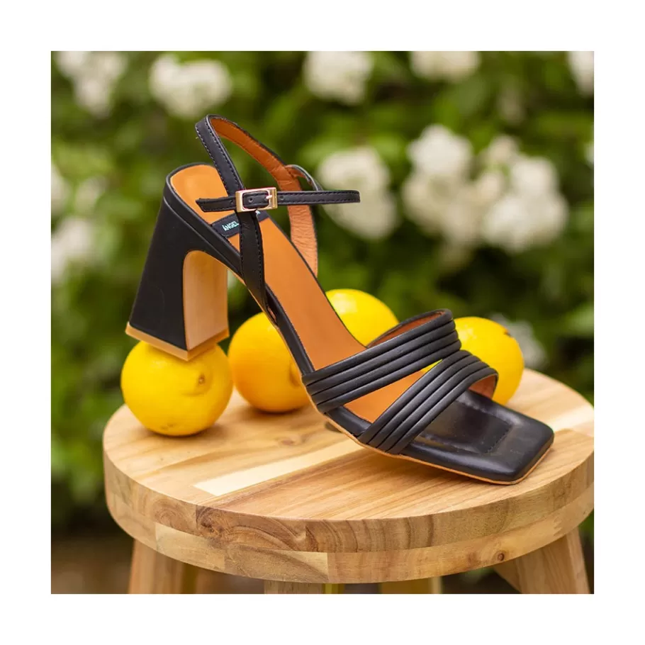 Heeled Shoes<Ángel Alarcón Robyn - Leather Strap Sandals With High Heels
