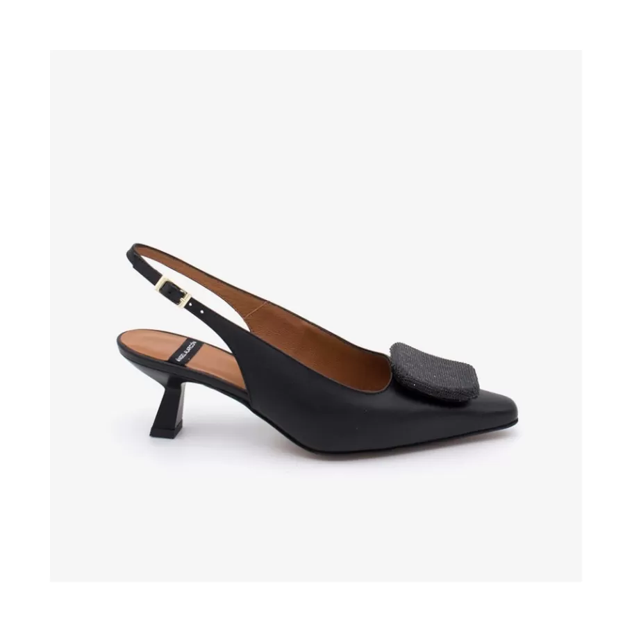 Last Units<Ángel Alarcón Tamar - Sling Back Pointed Toe Leather Pump With Ornament