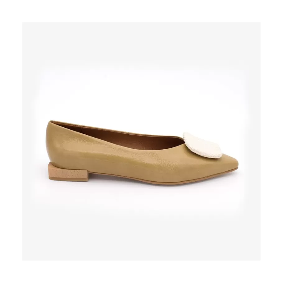 Ballerinas<Ángel Alarcón Thelma - Shinny Leather Flats With Raffia Ornament
