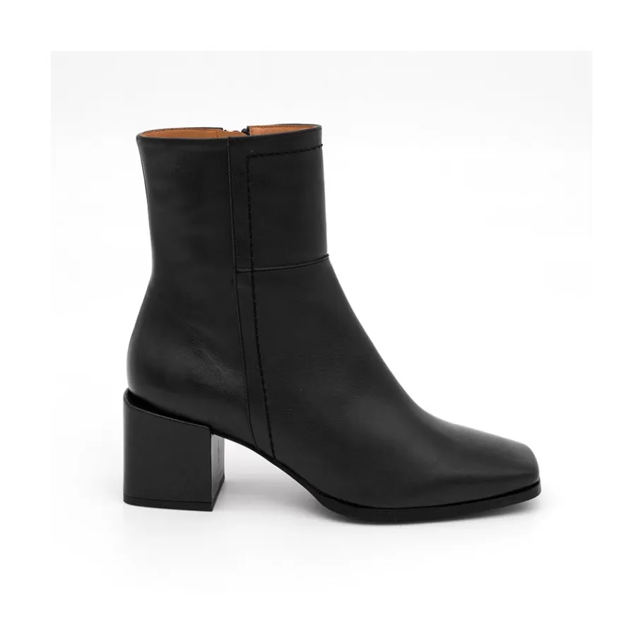 Last Units<Ángel Alarcón Twain - Comfortable Leather Medium Heel Ankle Boots With Stitching